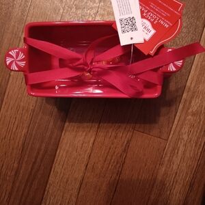 NWT Holiday Time SET OF 2 Red Mini Loaf Pan. CHRISTMAS 2023